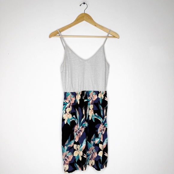 Roxy Gray Floral Print Tank Dress Women’s Size Small - Picture 3 of 6